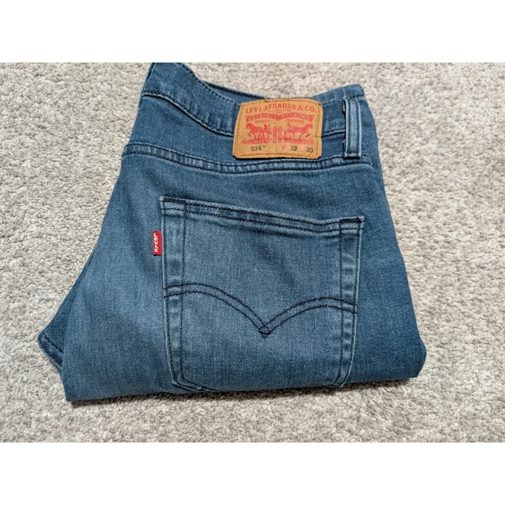 Levi's Jeans Mens 32x30 Blue 514 Straight Fit Medium Wash Denim Classic‎ Casual